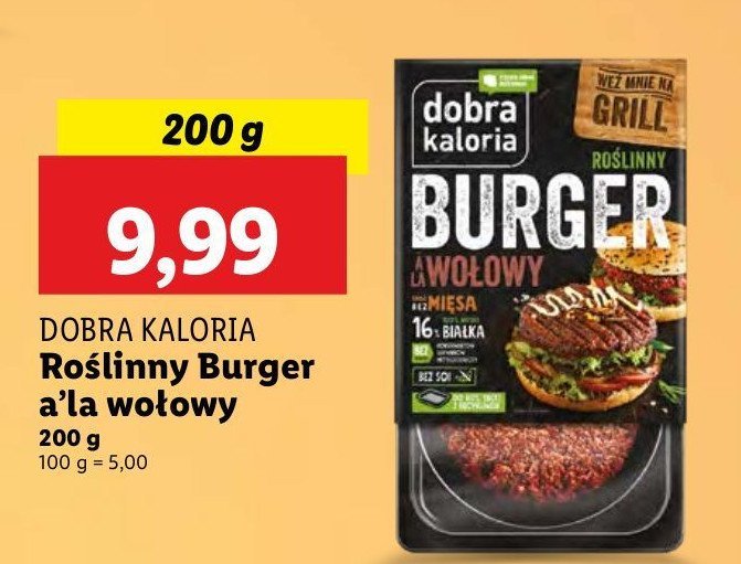 Burger wołowy Dobra kaloria promocja