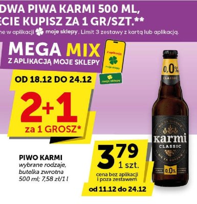 Piwo Karmi wybrane rodzaje, butelka zwrotna 500 ml promocja w Euro Sklep