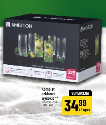 Komplet szklanek wysokich Ambition promocja w POLOmarket