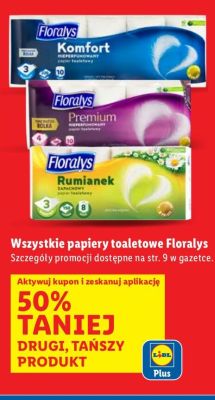 Papier toaletowy wszystkie rodzaje drugi -50% taniej promocja w Lidl