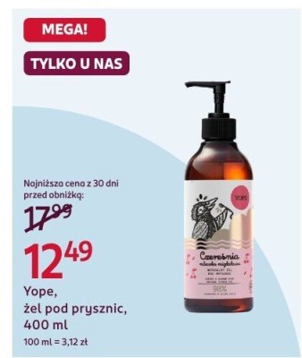 Żel pod prysznic Yope, żel pod prysznic, 400 ml promocja w Rossmann
