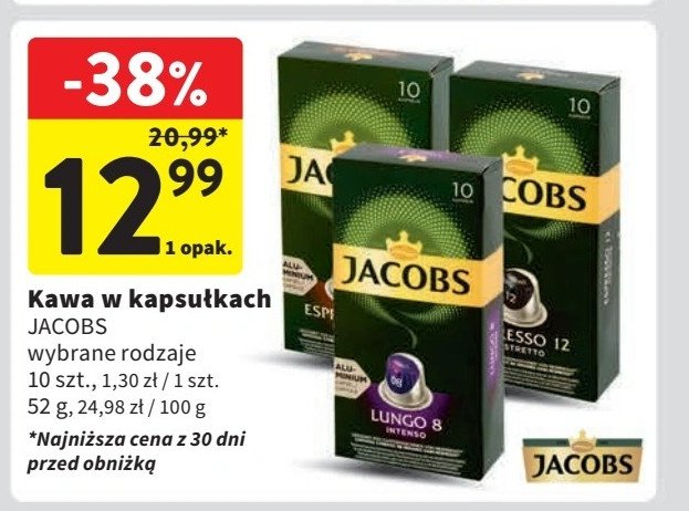 Kawa w kapsułkach espresso 12 Jacobs lungo promocja