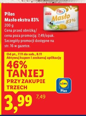 Masło ekstra 83% 200g promocja w Lidl