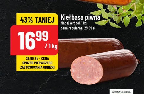 Kiełbasa piwna Madej & wróbel promocja w POLOmarket