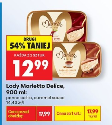 Lody Marletto Delice panna cotta, caramel sauce promocja w Biedronka