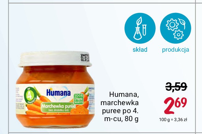 Marchewka puree Humana promocje