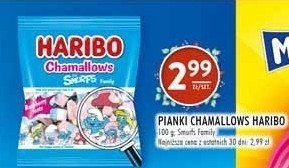 Pianki Haribo chamallows smurfs promocja