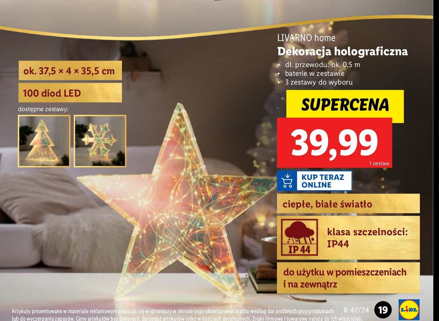 Dekoracja holograficzna LIVARNO HOME promocja w Lidl