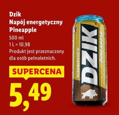 Napój energetyczny Pineapple promocja w Lidl