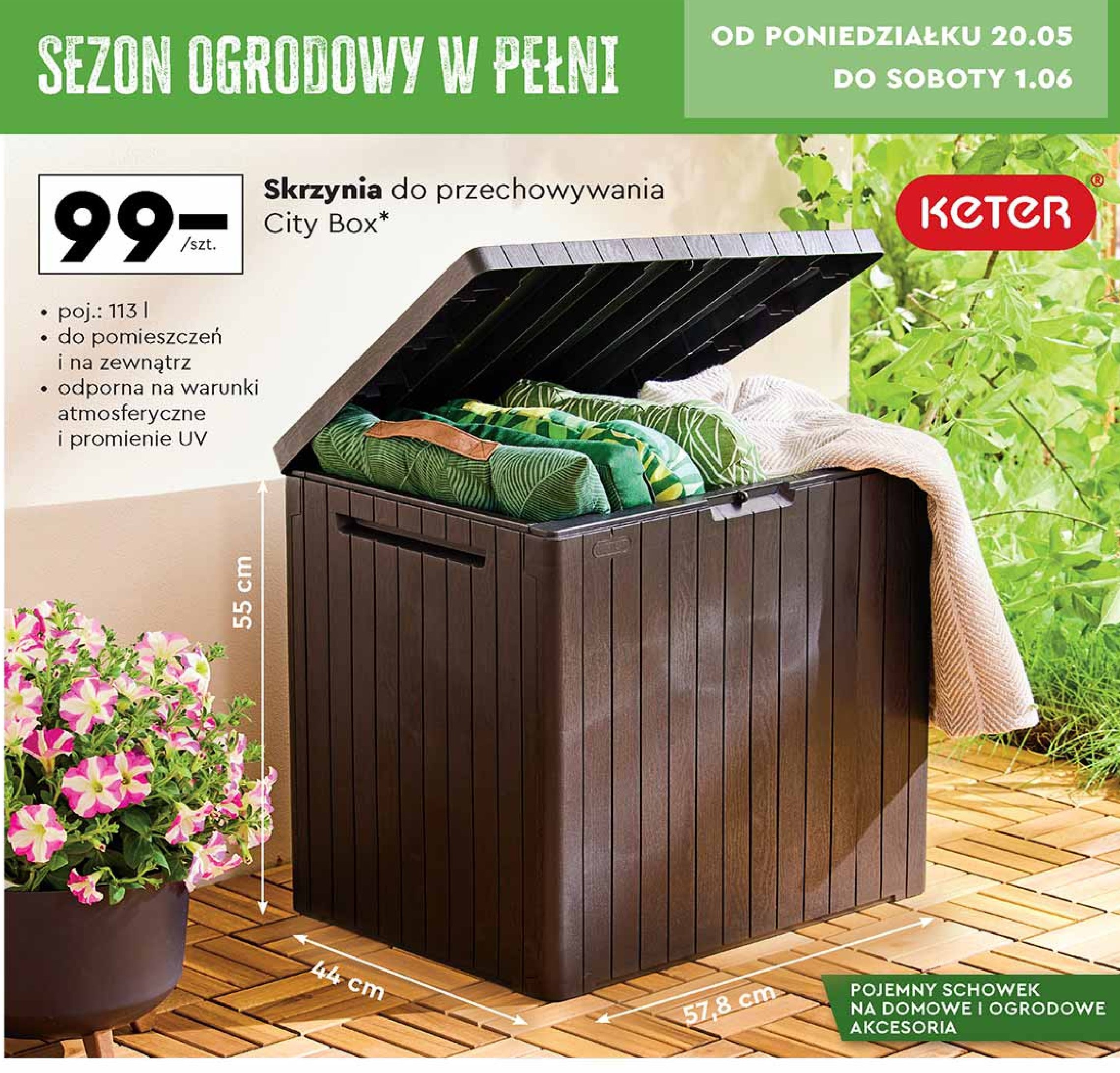 Skrzynia ogrodowa city 113 l Keter promocja