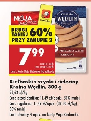 Kiełbaski z szynki i cielęciny Kraina wędlin promocja