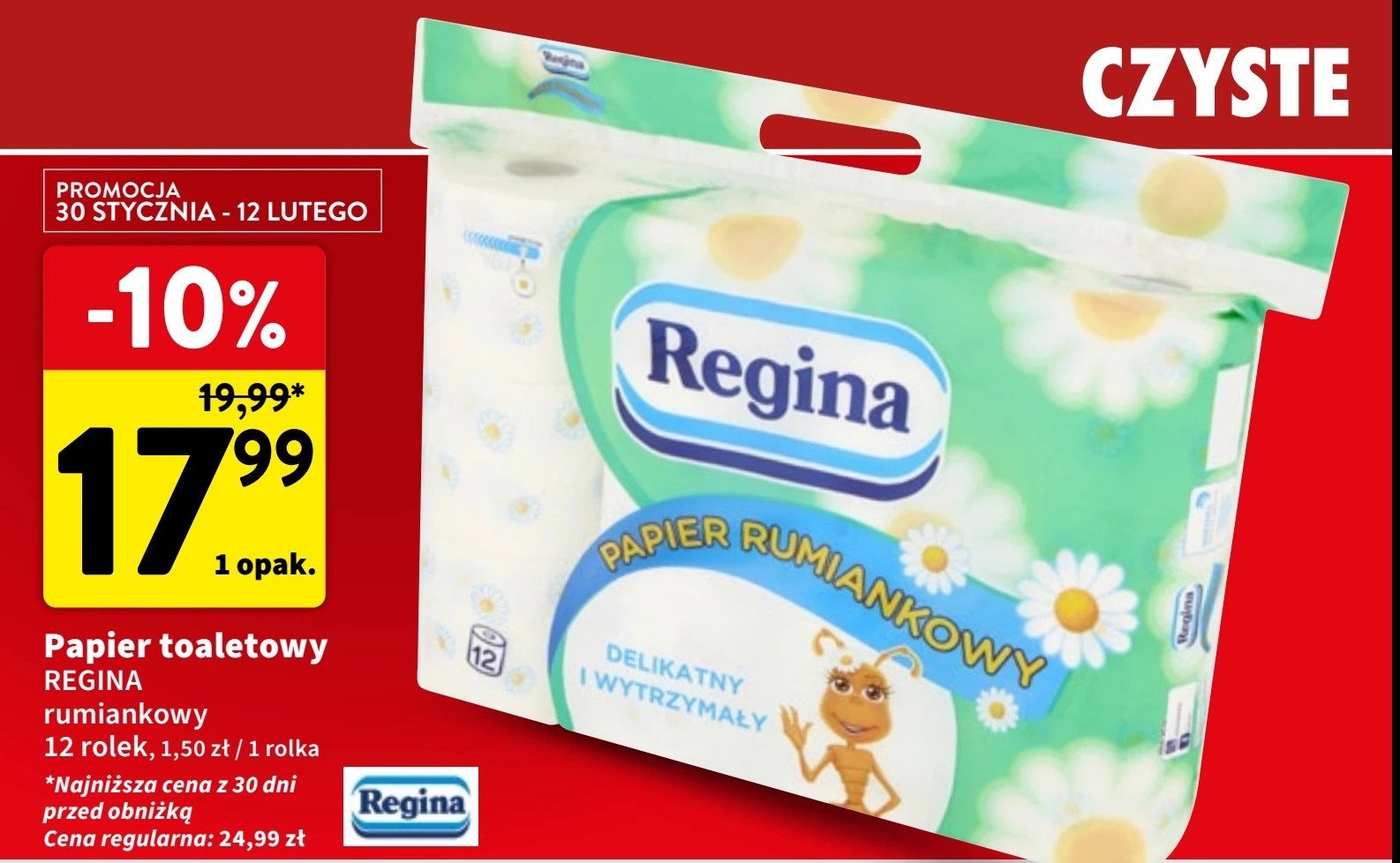 Papier toaletowy rumiankowy Regina promocja