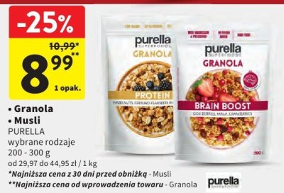 Granola / Musli PURELLA wybrane rodzaje promocja w Intermarche