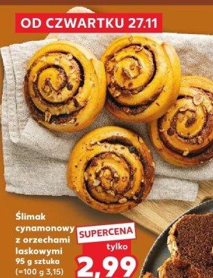 Ślimak cynamonowy z orzechami laskowymi promocja w Kaufland