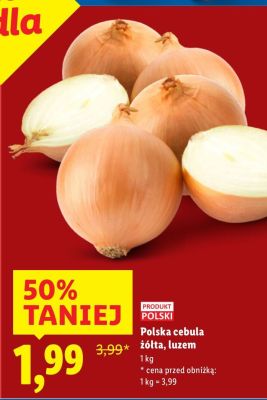 Cebula polska żółta luzem promocja w Lidl