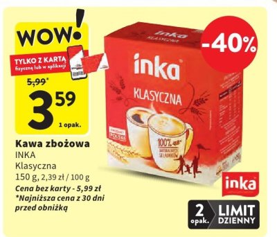 Kawa zbożowa INKA Klasyczna promocja w Intermarche