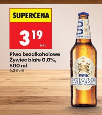 Piwo bezalkoholowe Żywiec białe 0,0% 500 ml promocja w Biedronka