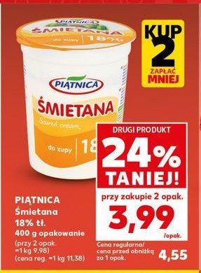 艢mietana 18% Pi膮tnica promocja