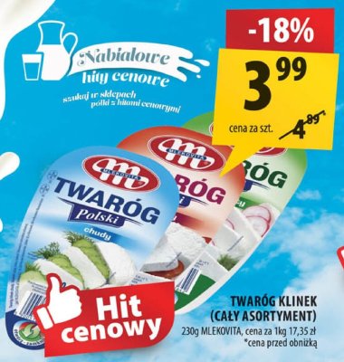 Twaróg klinek Mlekovita promocja w Arhelan