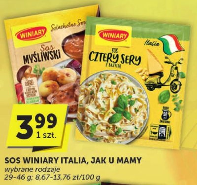 Sos Winiary Italia, Jak u Mamy wybrane rodzaje 29-46 g promocja w Euro Sklep