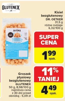 Groszek płysiowy bezglutenowy GLUTENEX 50g promocja w Carrefour Market