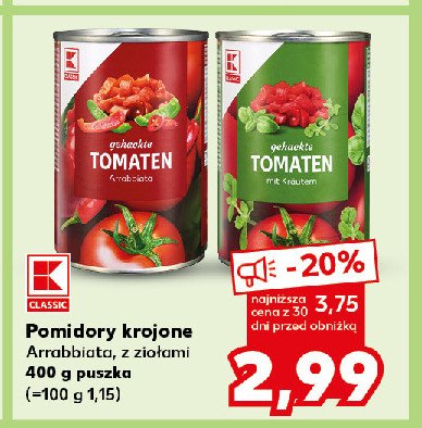 Pomidory całe K-classic promocja