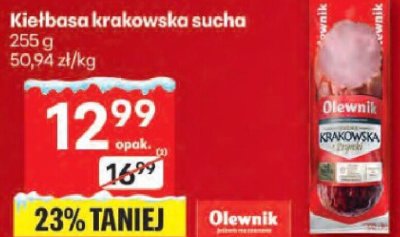 Kiełbasa krakowska sucha promocja w Delikatesy Centrum