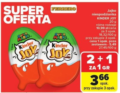 Jajko niespodzianka Kinder promocja w Carrefour