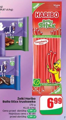 Żelki Haribo Balla Stixx truskawka promocja w Dino