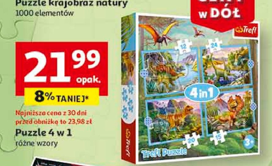 Puzzle 4 w 1 Trefl promocja w Auchan