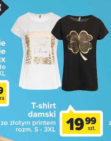 T-shirt damski złoty print s-3xl promocje