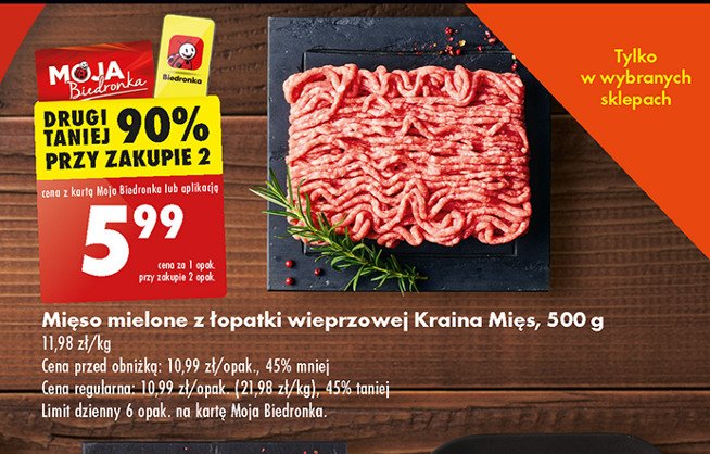 Mięso mielone z łopatki wieprzowej Kraina mięs promocja