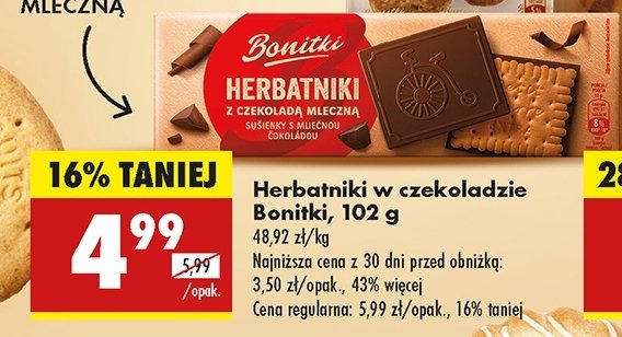 Herbatniki w czekoladzie Bonitki promocja