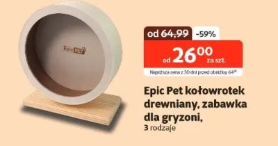 Kołowrotek drewniany, zabawka dla gryzoni, 3 rodzaje promocja w KAKADU