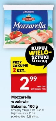 Mozzarella w zalewie Bakoma, 100 g promocja w Twój Market