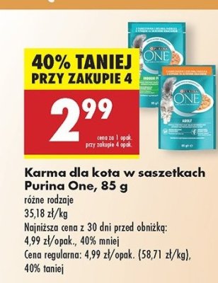 Karma dla kota indoor Purina one promocja