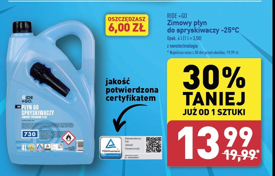 Płyn zimowy -25 c promocja w Aldi