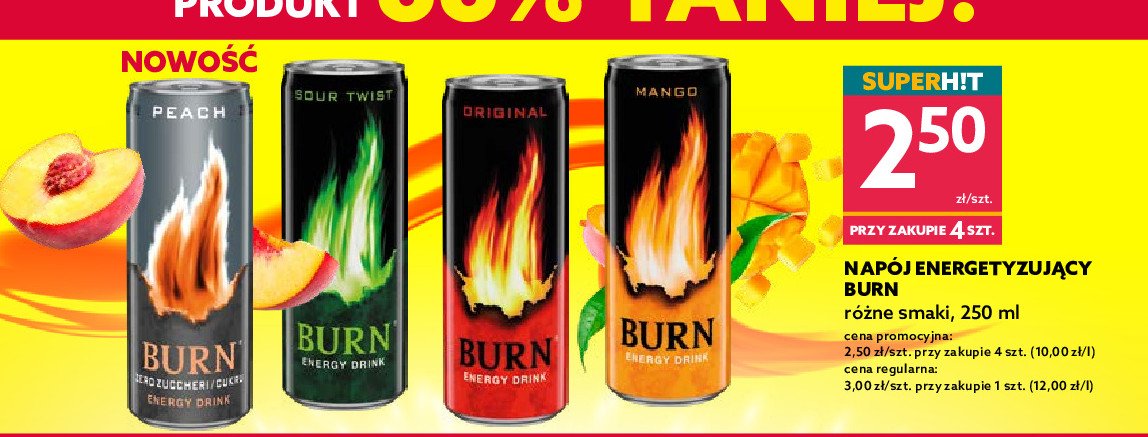 Napój mango Burn promocje