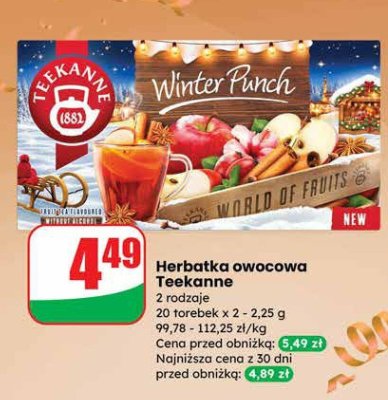 Herbatka owocowa Teekanne 2 rodzaje promocja w Dino