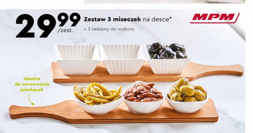 Zestaw 3 miseczek na desce Mpm product promocja