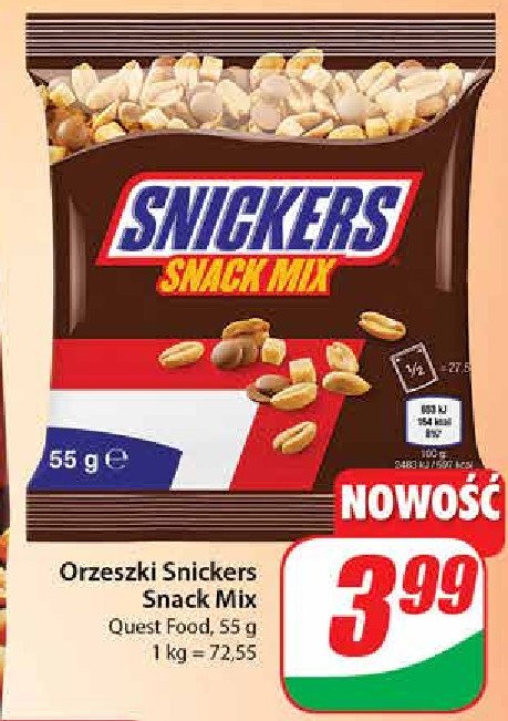 Mieszanka orzechów z czekoladą i karmelem Snickers promocja