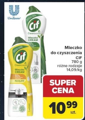 Mleczko do czyszczenia CIF różne rodzaje promocja w Carrefour