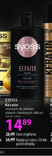 Szampon do włosów Syoss keratin promocja w Hebe