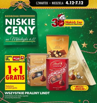 Praliny Lindor Milk promocja w Biedronka