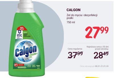 Żel do mycia i dezynfekcji pralki 750 ml Calgon promocja w Rossmann