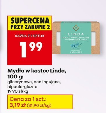 Mydło w kostce Linda, 100 g peelingujące promocja w Biedronka