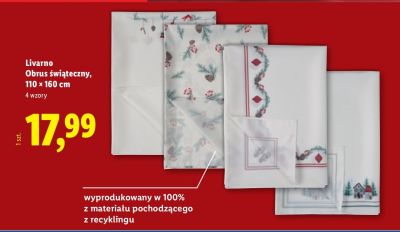 Obrus świąteczny Livarno, 110 × 160 cm promocja w Lidl