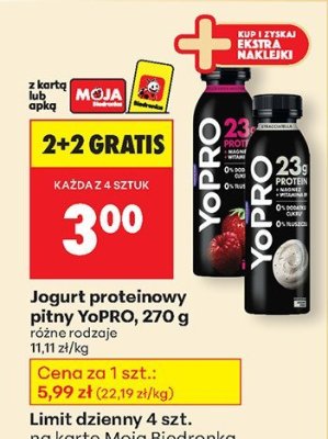 Jogurt proteinowy pitny różne rodzaje promocja w Biedronka