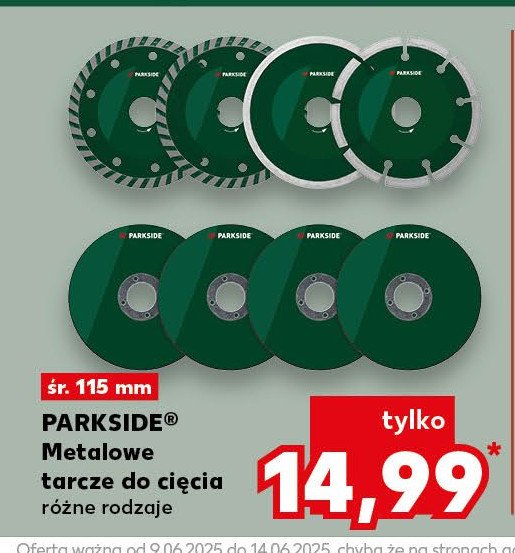 Tarcze metalowe do ci臋cia 115mm Parkside promocja