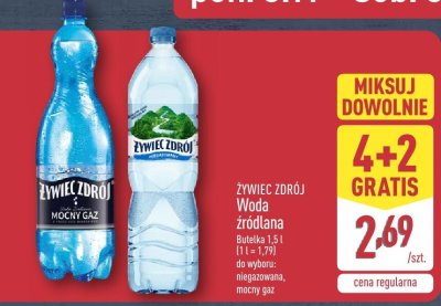 Woda źródlana mocny gaz promocja w Aldi